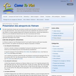 Présentation des aéroports du Vietnam - Come To Viet