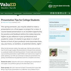 CSU Online Plus - Presentation Tips for College Students