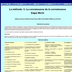 La connaissance de la connaissance d'Edgar Morin