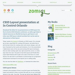 CSS3 Layout presentation at In Control Orlando