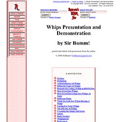 "Whips Presentation and Demonstration" by Sir Bamm!