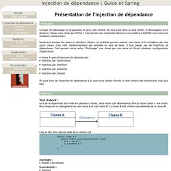 Présentation de l'injection de dépendances