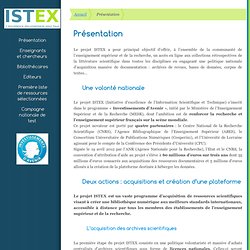 ISTEX, Plateforme documentaire ESR