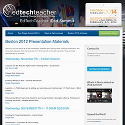 Presentation Materials - Leading Change in Changing Times: EdTechTeacher iPad Summit USA