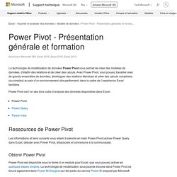 Power Pivot - Présentation générale et formation - Excel