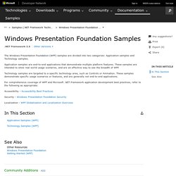 Windows Presentation Foundation Samples