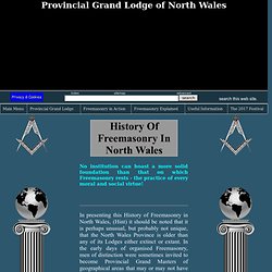 History of Freemasonry in the Province of North Wales
