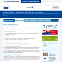 ec_europa_eu - Vivre, travailler et voyager dans l’UE Santé publique - Biocides. Au sommaire: Présentation générale Règlement substances actives Produits biocides Articles traités