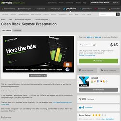 Presentation Templates - Clean Black Keynote Presentation
