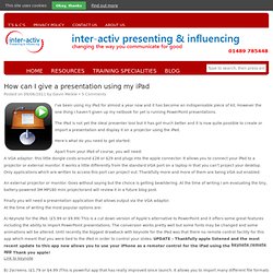 How can I give a presentation using my iPad