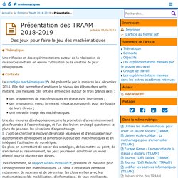 Présentation des TRAAM 2018-2019 - Mathématiques