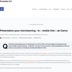 Présentation pour microlearning : le "mobile first" de Canva