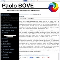 Présentation Paolo Bove - Kinesiologie musicothérapie