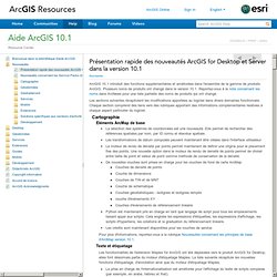 Présentation rapide des nouveautés ArcGIS for Desktop et Server dans la version 10.1