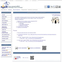 Présentation : tablettes numériques