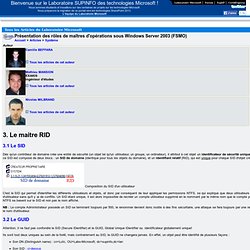 Présentation des rôles de maîtres d'opérations sous Windows Server 2003 (FSMO)