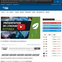 Tuto Bitfinex : Présentation de la plateforme