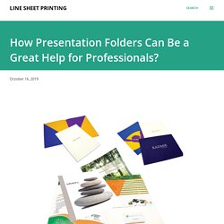 How Presentation Folders Can Be a Great Help for Professionals?