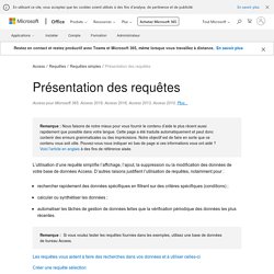 Présentation des requêtes - Access