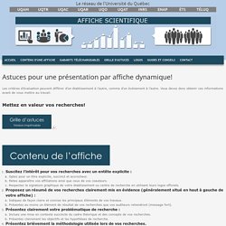 Astuces pour une présentation par affiche dynamique!