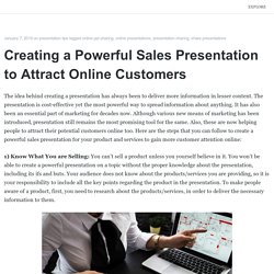 Creating a Powerful Sales Presentation to Attract Online Customers