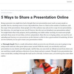 5 Ways to Share a Presentation Online