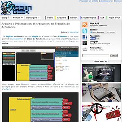Arduino : Présentation et traduction en Français de ArduBlock.