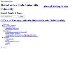 Oral Presentation Tips - Office of Undergraduate Research and Scholarship - Grand Valley State University