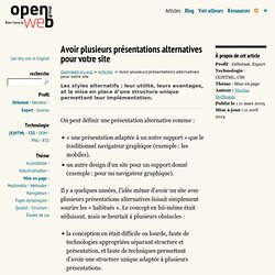 Avoir plusieurs présentations alternatives pour votre site