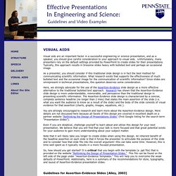 Effective Presentations in Engineering and Science: Guidelines and Video Examples - VISUAL AIDS