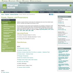 Urban Land Institute - Panels, Reports, and Presentations