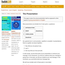 Presentations - The Presentation