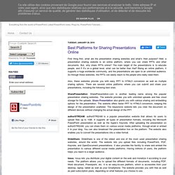 PowerPoint Info: Best Platforms for Sharing Presentations Online: Latest PowerPoint news, PowerPoint tips, Plug-ins, PowerPoint Tutorials, Software, presentation tools, Add-ins