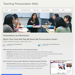 Presentations & Workshops - Teaching Pronunciation Skills
