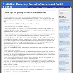Quick tips on giving research presentations - Statistical Modeling, Causal Inference, and Social Science Statistical Modeling, Causal Inference, and Social Science