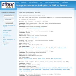 Groupe technique sur l'adoption de RDA en France