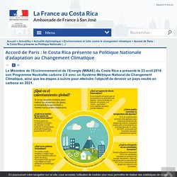 Accord de Paris : le Costa Rica présente sa Politique Nationale