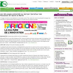 Les 10 usages présentés au dernier Carrefour des Possibles en Seine et Marne