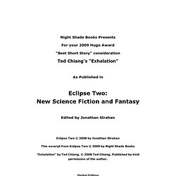 Ted Chiang's "Exhalation"