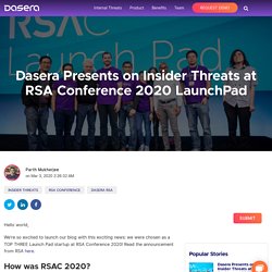 Dasera Presents on Insider Threats at RSA Conference 2020