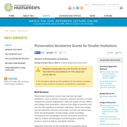 Preservation Assistance Grants for Smaller Institutions