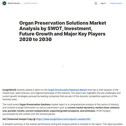 Organ Preservation Solutions Market Analysis by SWOT, Investment, Future Growth and Major Key Players 2020 to 2030 — Teletype