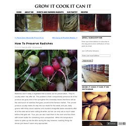 How To Preserve Radishes