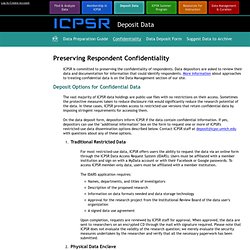 Preserving Respondent Confidentiality