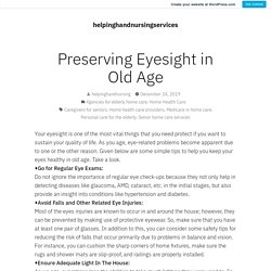 Preserving Eyesight in Old Age