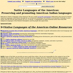 Native American Language Net: Preserving and promoting indigenous American Indian languages