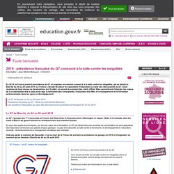 2019 : présidence française du G7 consacré à la lutte contre les inégalités