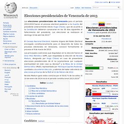 Elecciones presidenciales de Venezuela de 2013