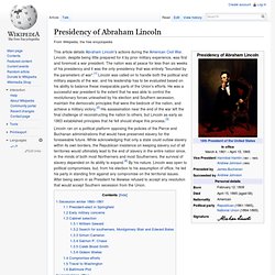 Presidency of Abraham Lincoln