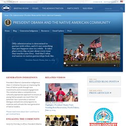 President Obama and the Native American Community